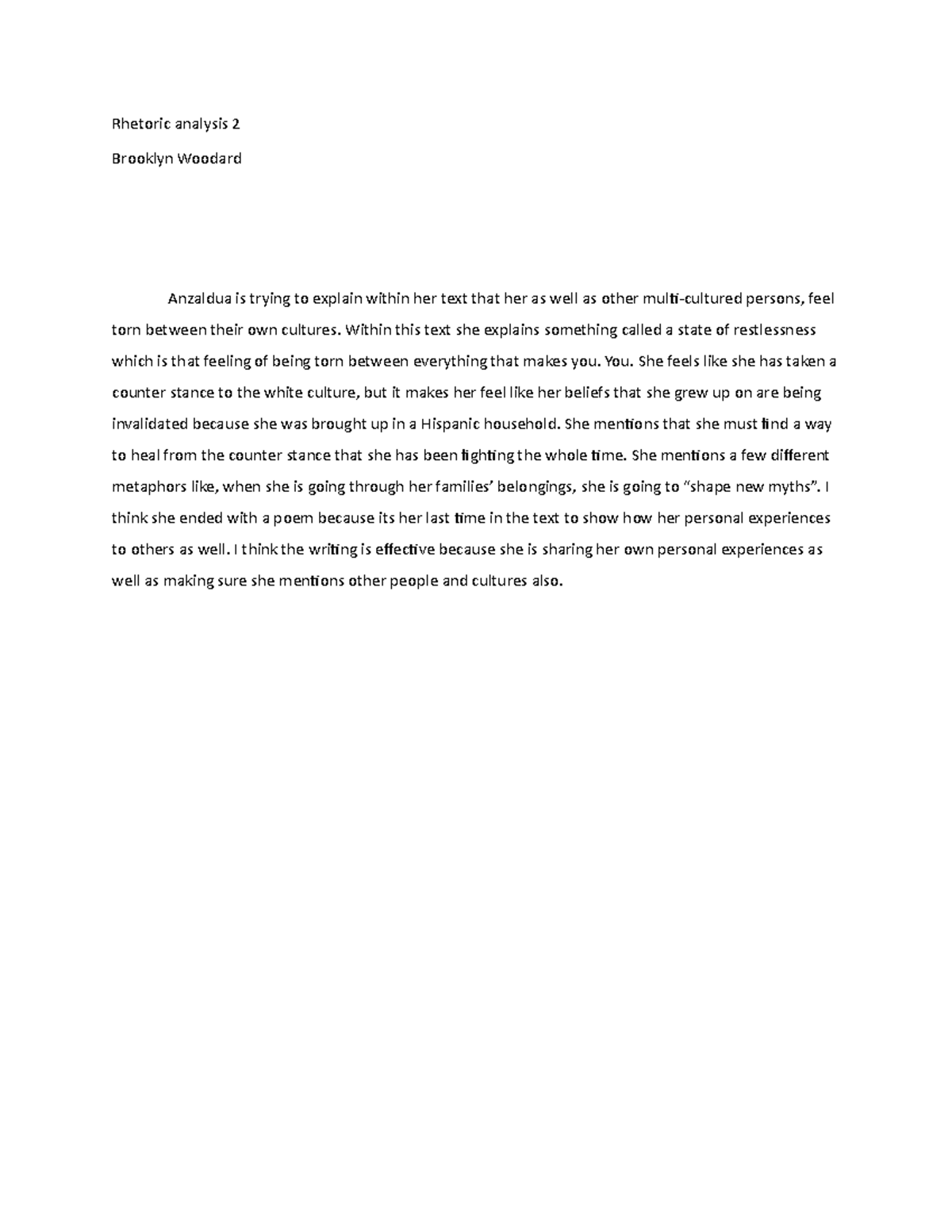 RA 2 - essay for Ari Page example - Rhetoric analysis 2 Brooklyn ...