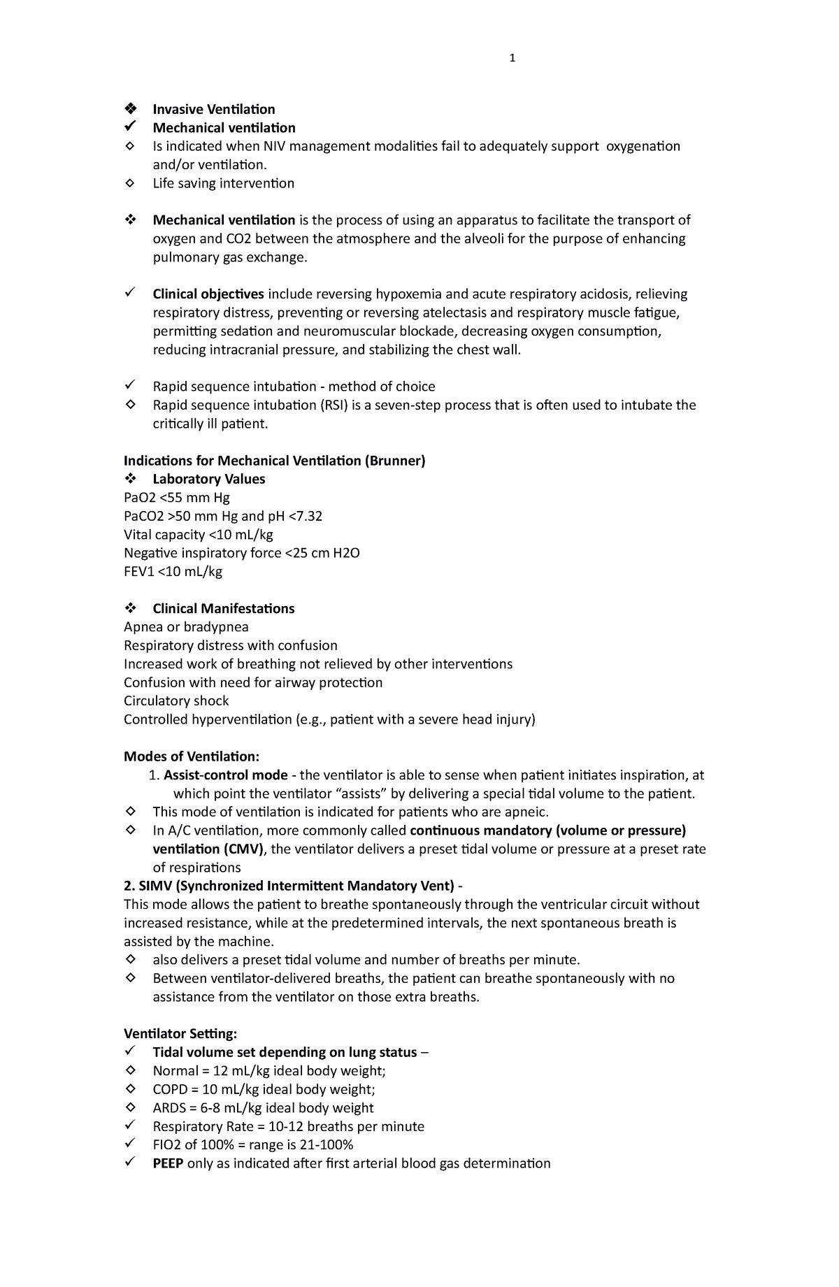 Supplementary Material Invasive Ventilation - Invasive Ventilation ...