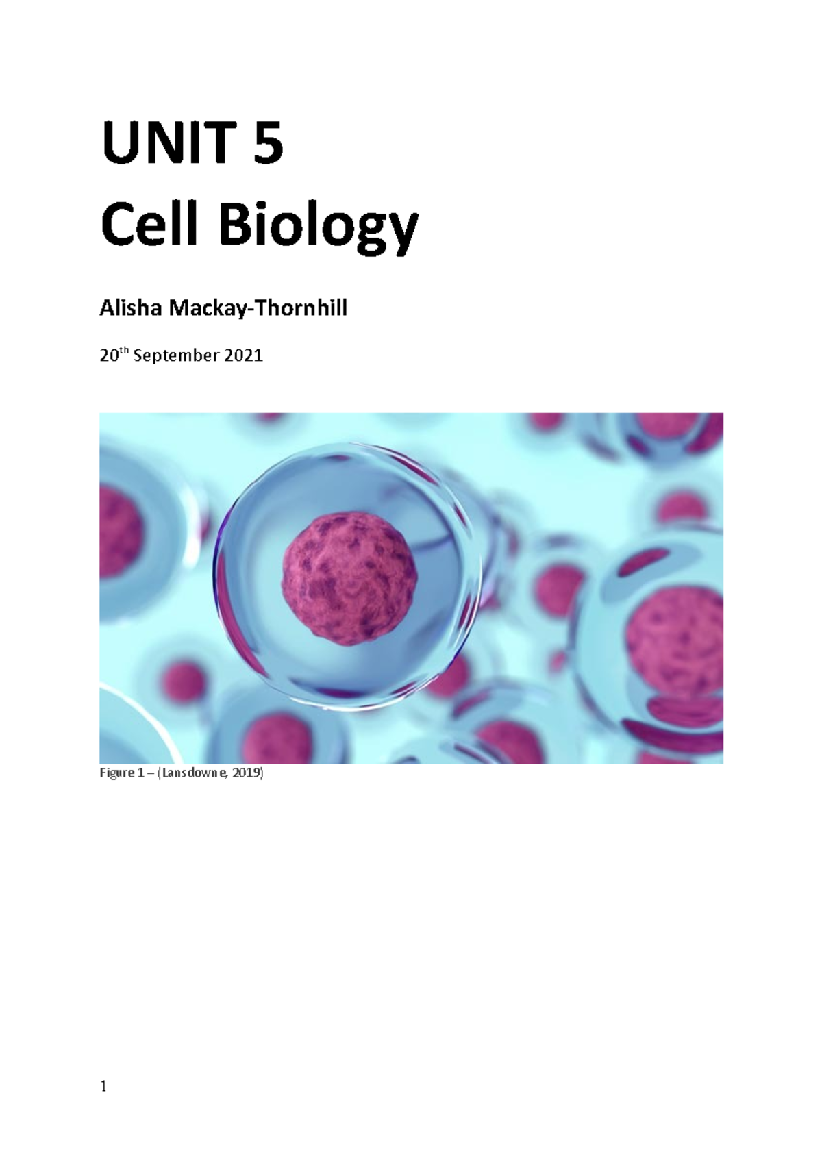 UNIT 5 Cell Biology 1144761 702 - UNIT 5 Cell Biology Alisha Mackay ...