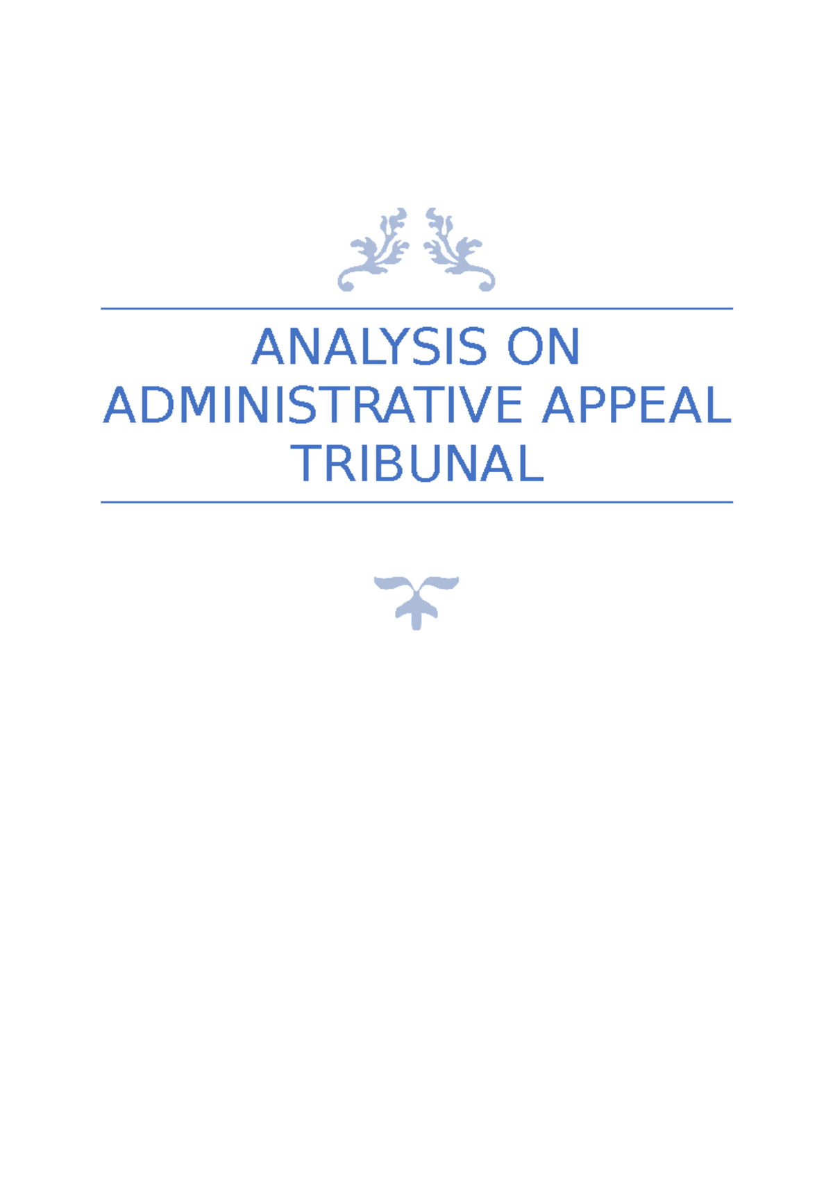 Assignment 2 - Admin Law - ANALYSIS ON ADMINISTRATIVE APPEAL TRIBUNAL ...