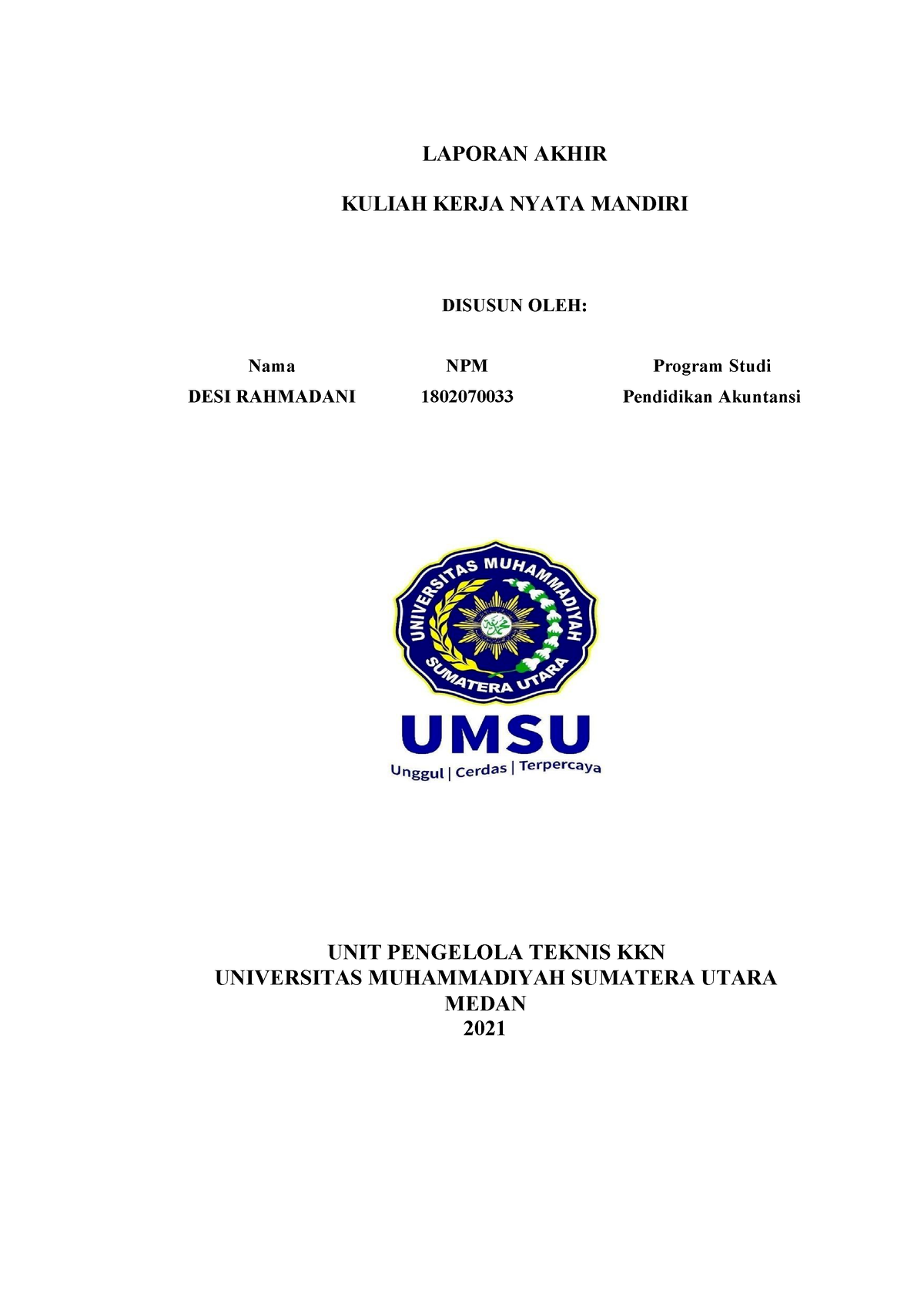Kkn Pendidikan Akuntansi 5 - LAPORAN AKHIR KULIAH KERJA NYATA MANDIRI ...