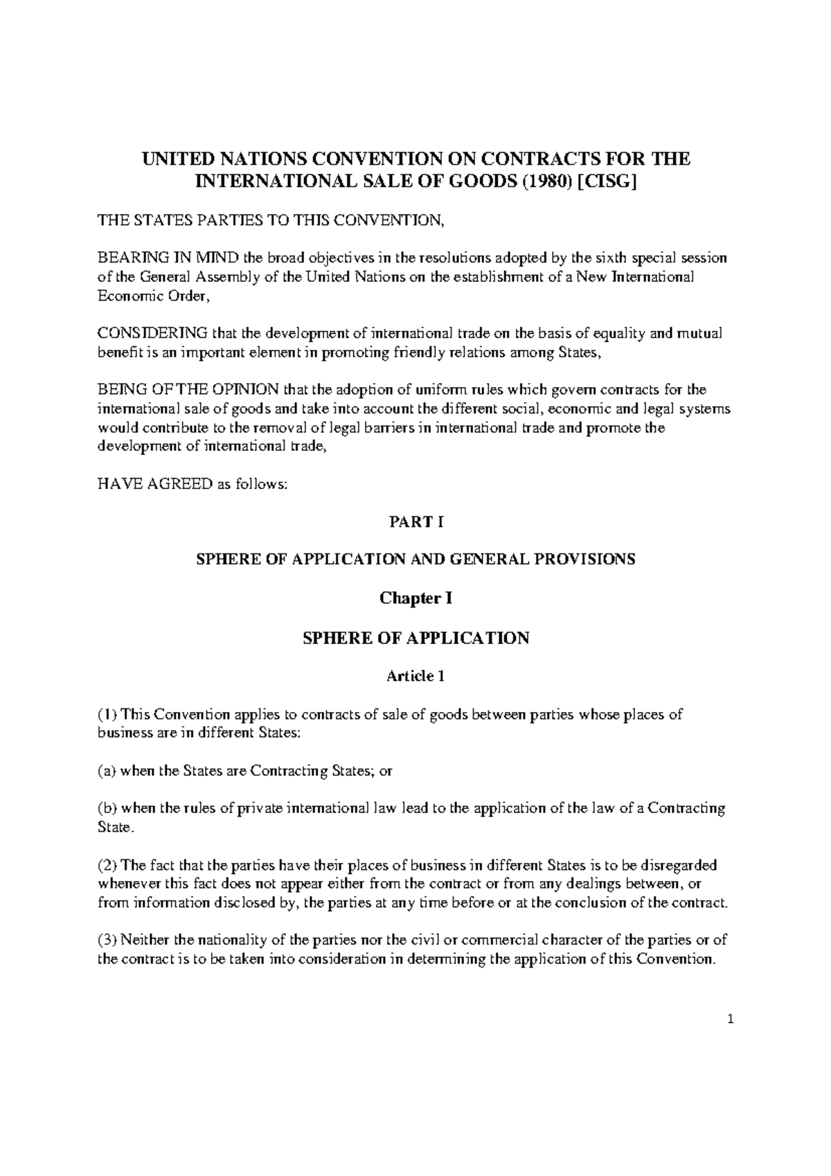CISG 1980 - CISG 1980 - UNITED NATIONS CONVENTION ON CONTRACTS FOR THE ...