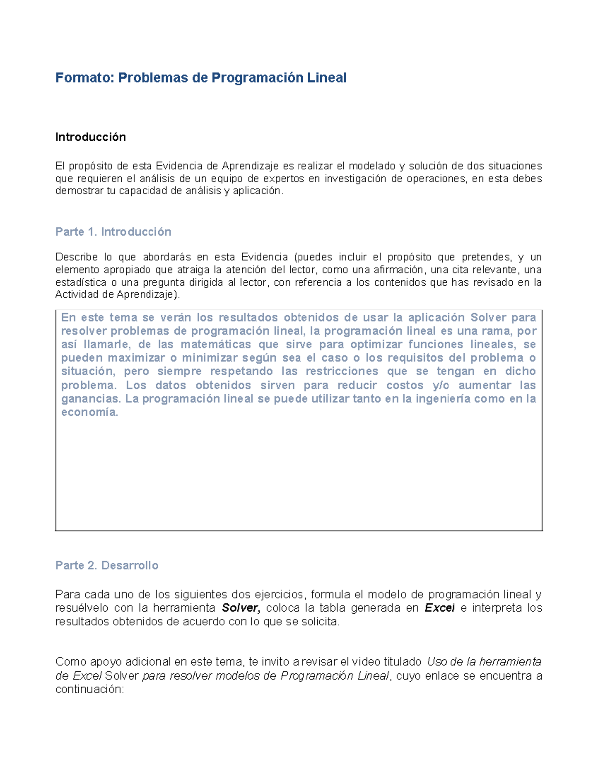 Programación lineal - Formato: Problemas de Programación Lineal ...
