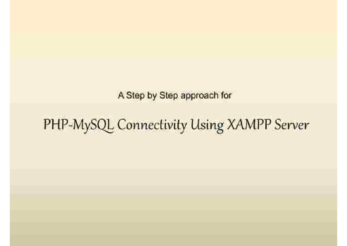 Xamp - Php run - Introduction to Computer - Studocu