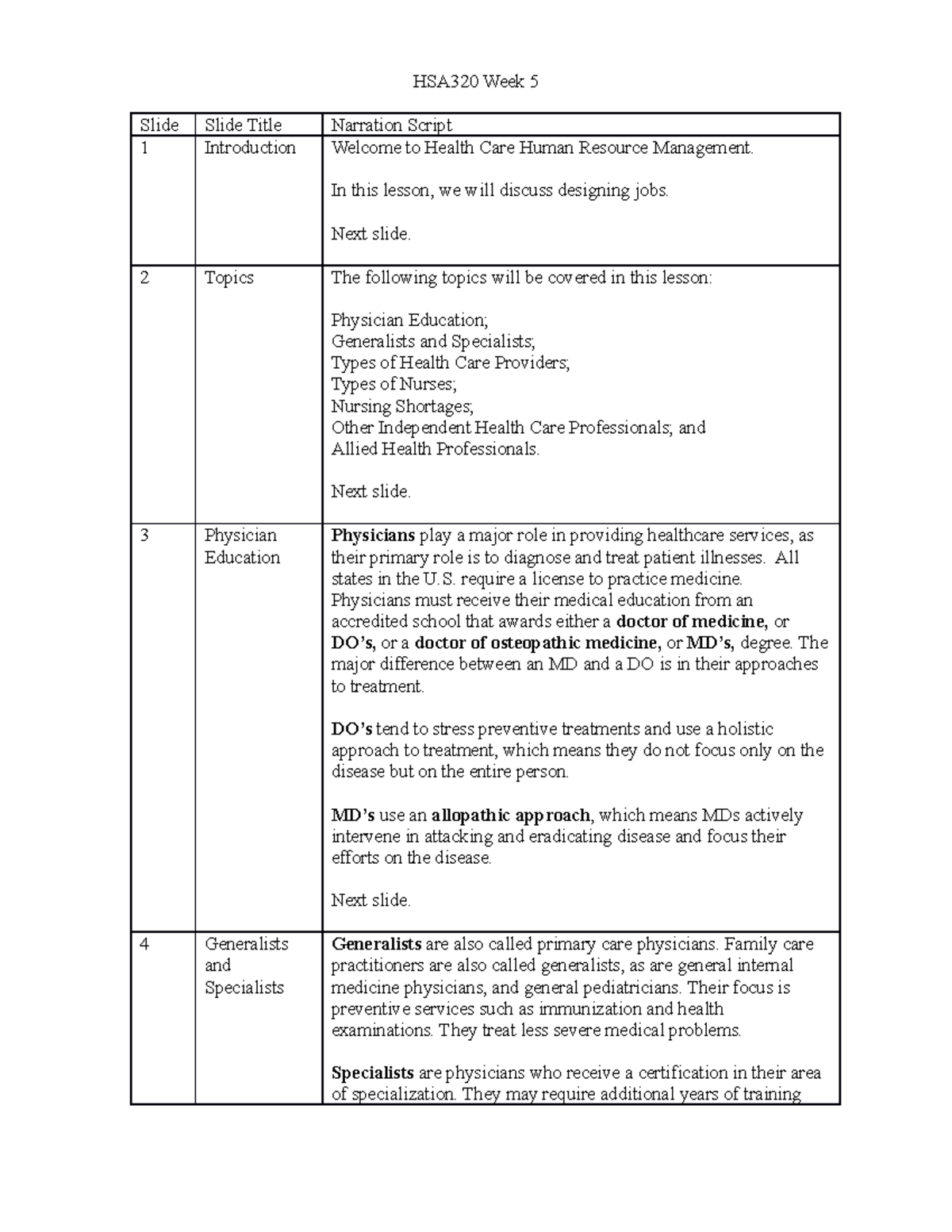 Cf hsa320 w5 Notes - Healthcare Human Resource Management - HSA320 Week ...