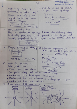 Hssrptr•+2 physics Short Note 2023 - Class 12 physics - Studocu
