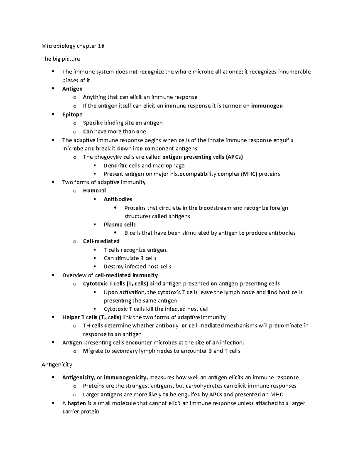 Microbiology chapter 16 Can stimulate B cells Destroy infected host