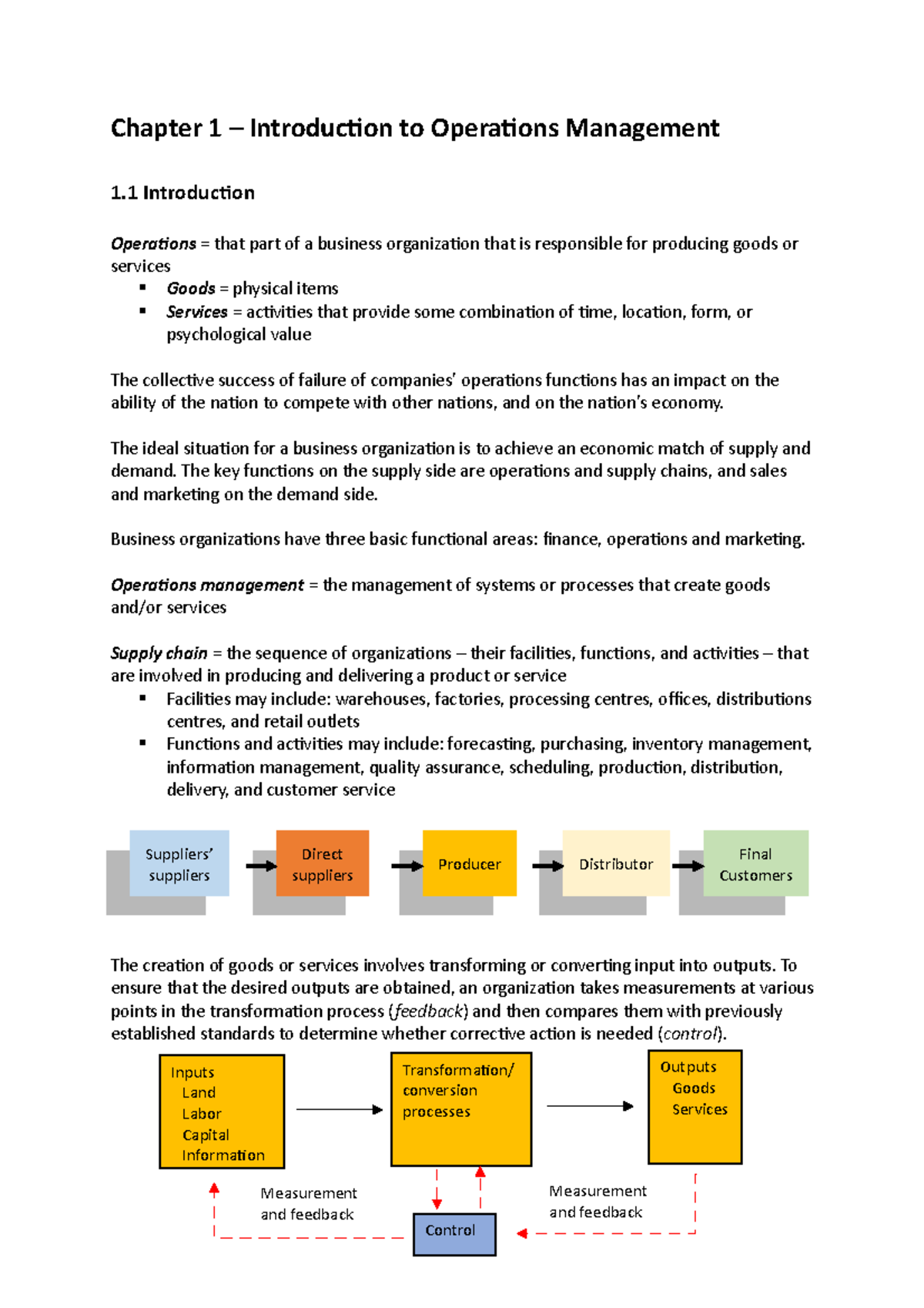 introduction to operations management assignment