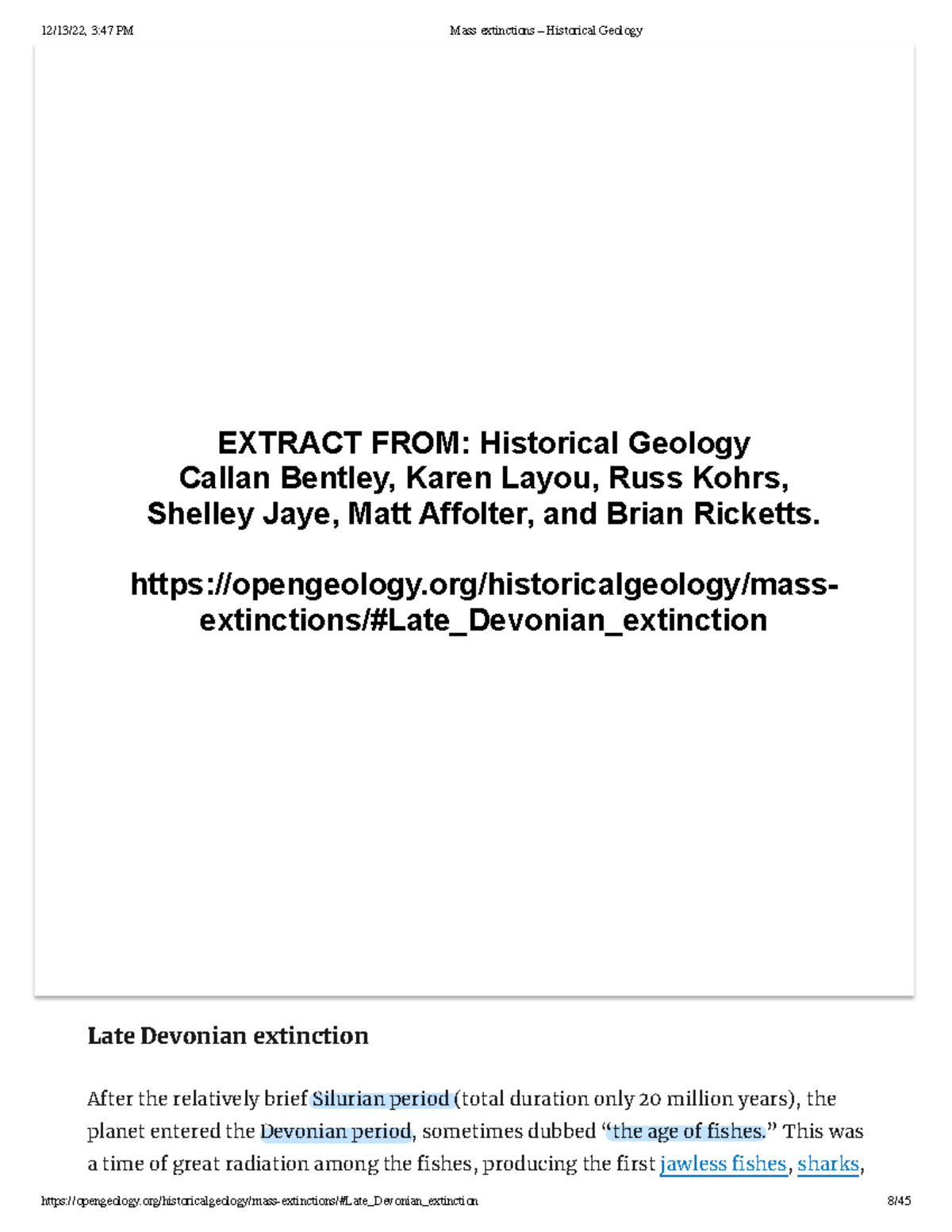 Devonian+Extinction+Extract - The Österplana 065 meteorite is preserved ...