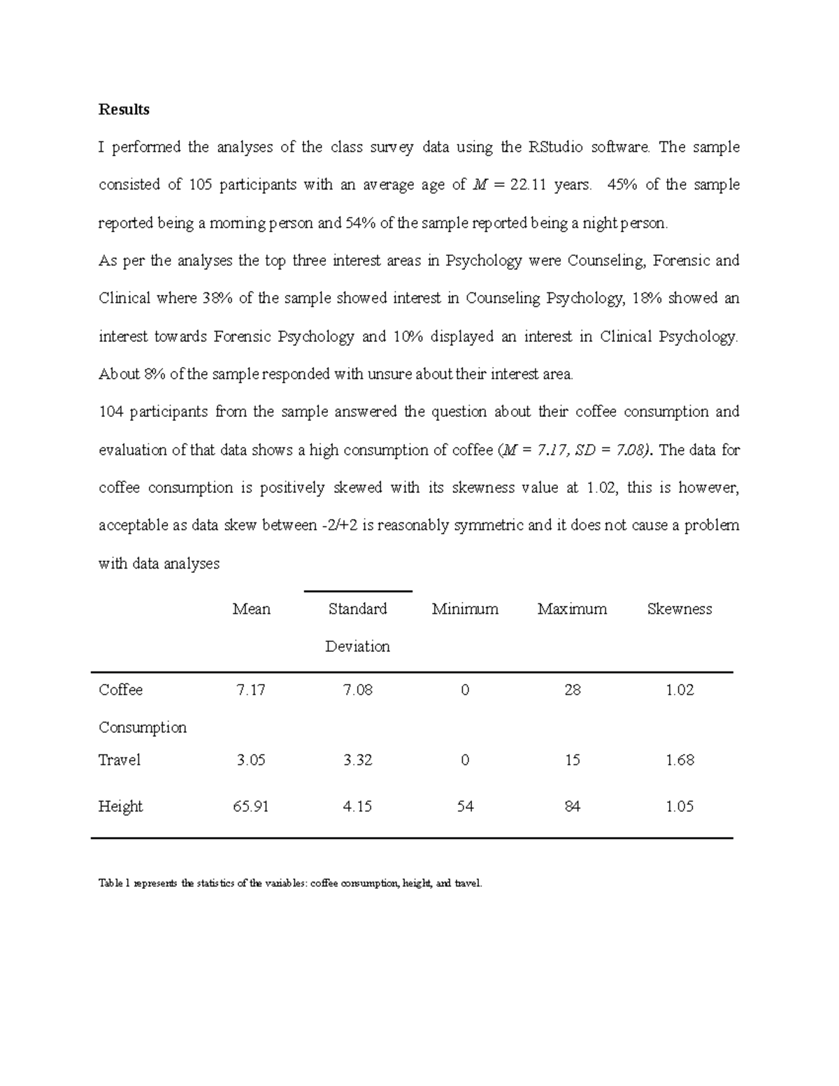 survey data homework