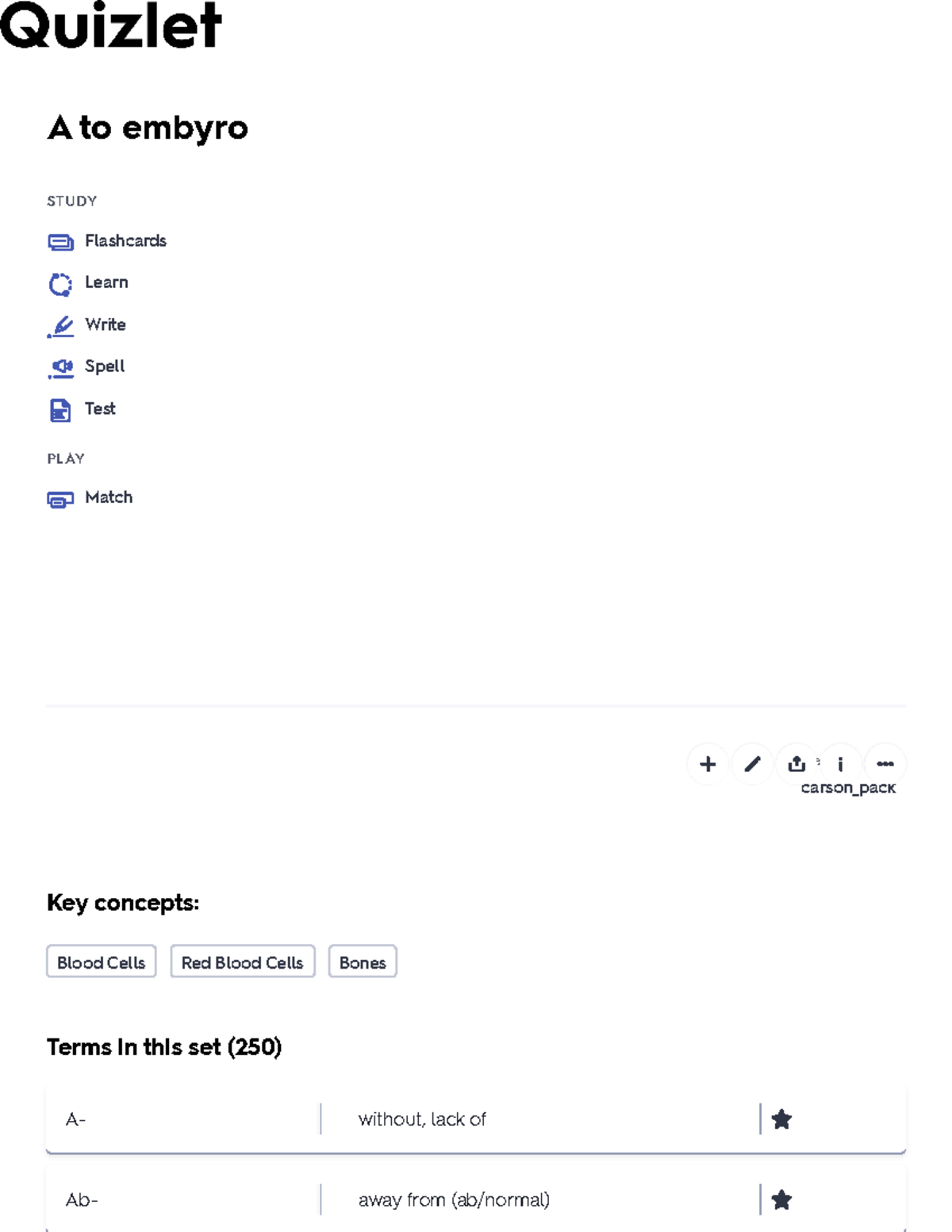 A to embyro Flashcards Quizlet A to embyro STUDY PLAY Flashcards Learn Write Spell Test Match