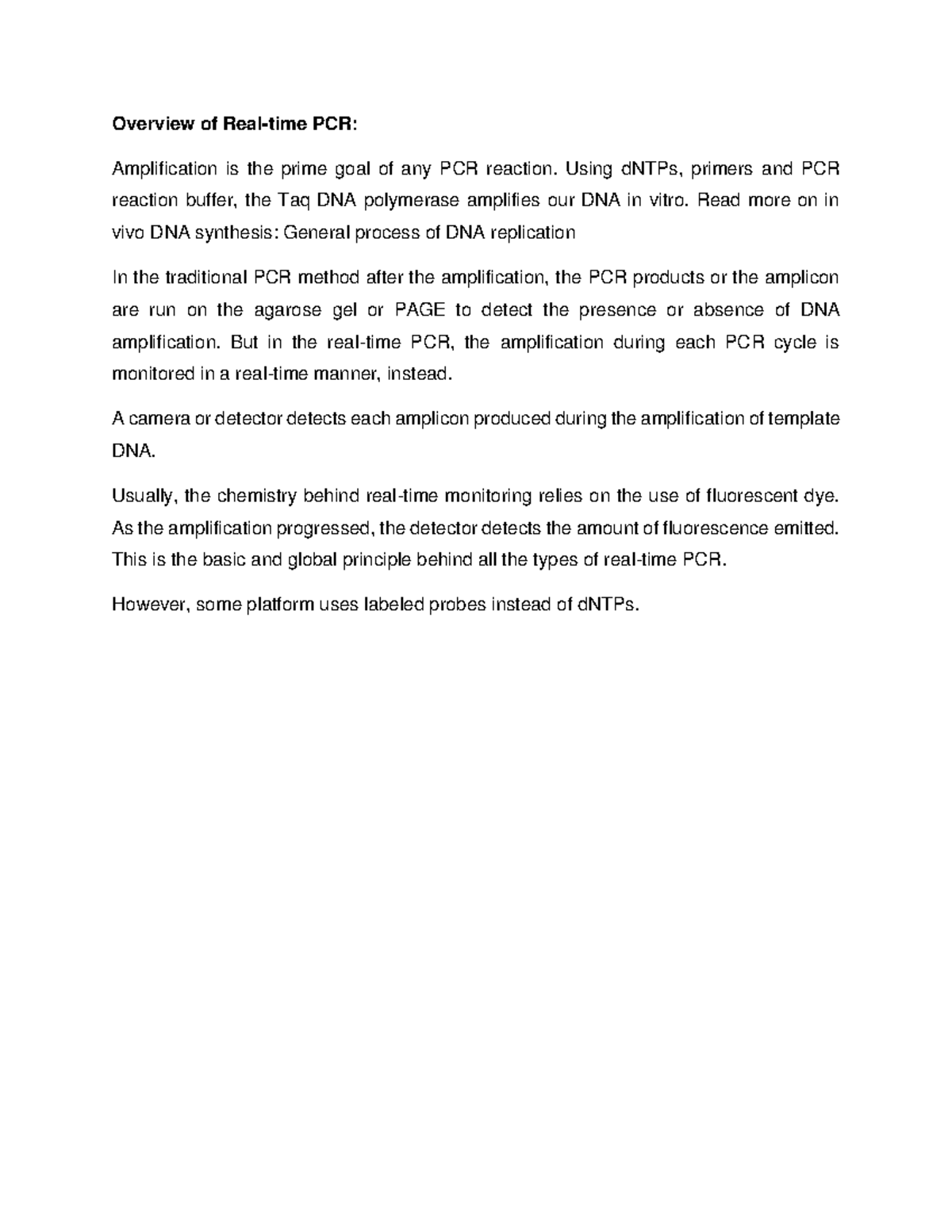 Real time pcr - Real Time PCR - Overview of Real-time PCR ...