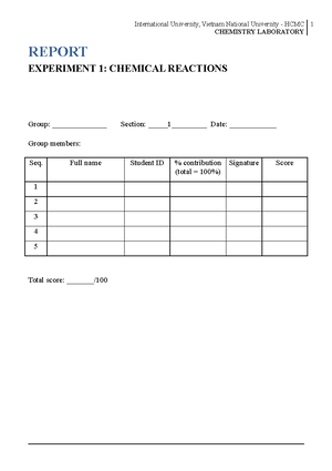 Chem Lab - Data Sheet - GENERAL CHEMISTRY LABORATORY DATA SHEET ...