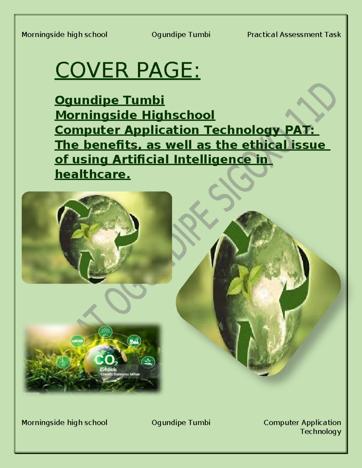 phase 1 grade 12 PAT - COVER PAGE: Ogundipe Tumbi Morningside ...