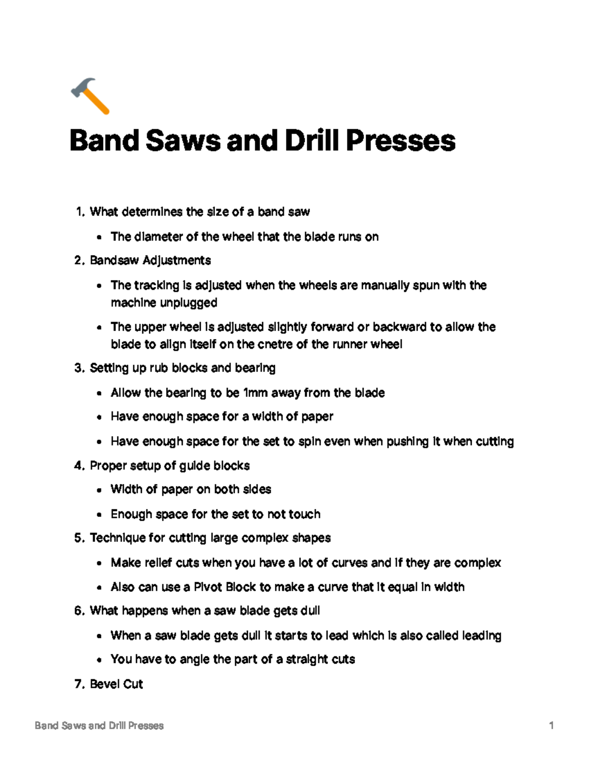 Band Saws and Drill Presses Band Saws and Drill Presses What det ermi
