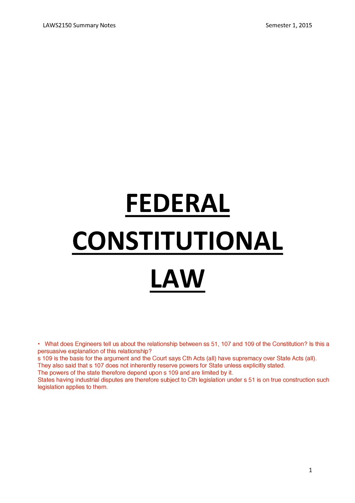 399 23 Constitution Law Federal Constitutional Law Contents Fundamentals Of Australian 3938