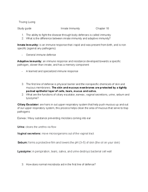 Lab Exam 2 Review Worksheet Truong Luong Bio 210 Microbiology Lab