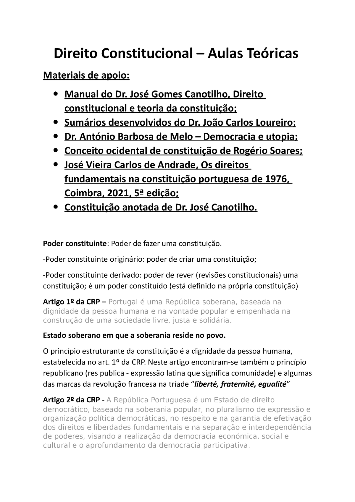 Direito Constitucional – Aulas Teóricas 1 1 - Direito Constitucional ...