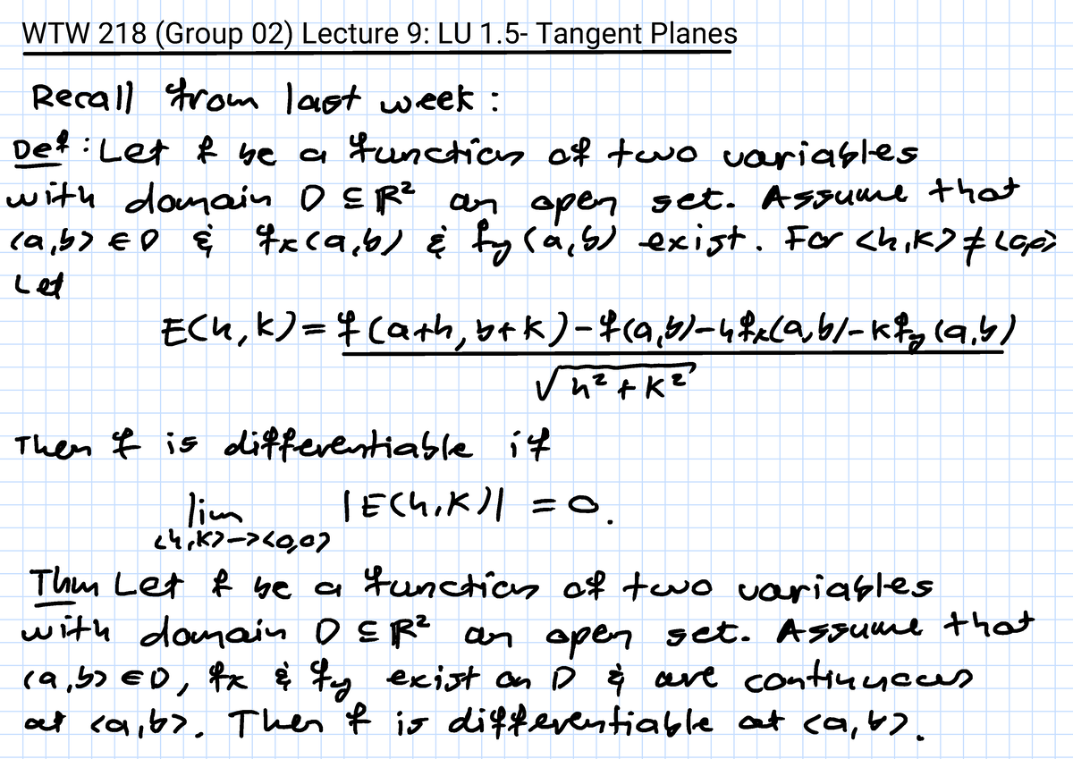 WTW 218 (Group 02) Lecture 9 - WTW 164 - WTW 218 (Group 02) Lecture 9 ...