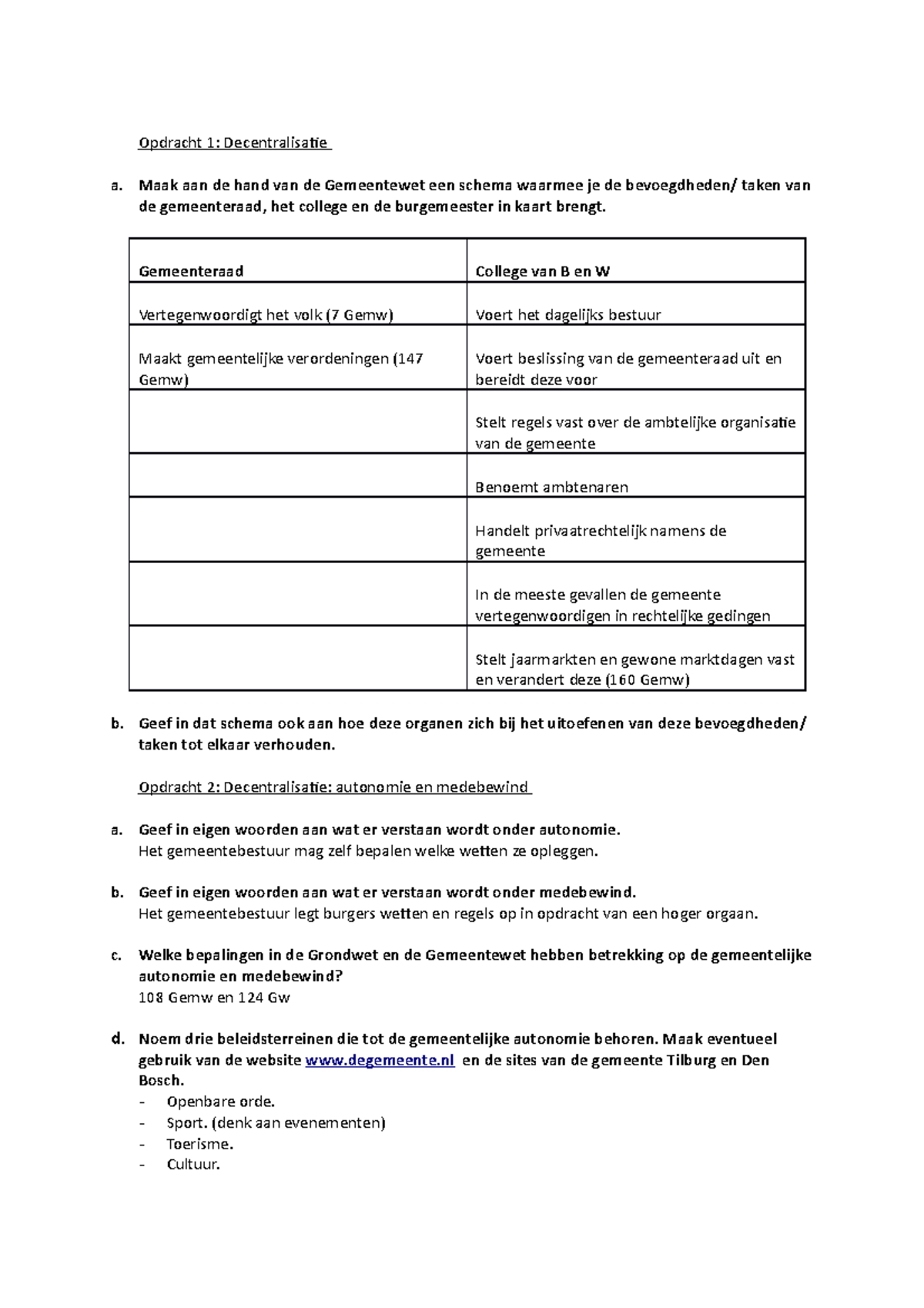 WC 1 - Werkcollege Uitwerking Week 1 - Opdracht 1: Decentralisatie A ...