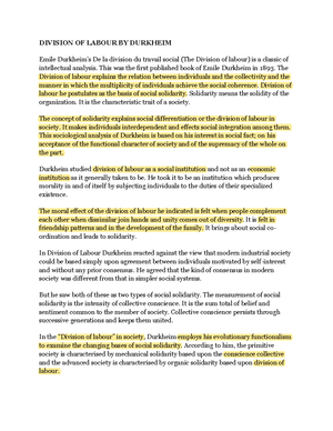 Emile Durkheim - sociology subject notes - EMILE DURKHEIM Social FACT ...