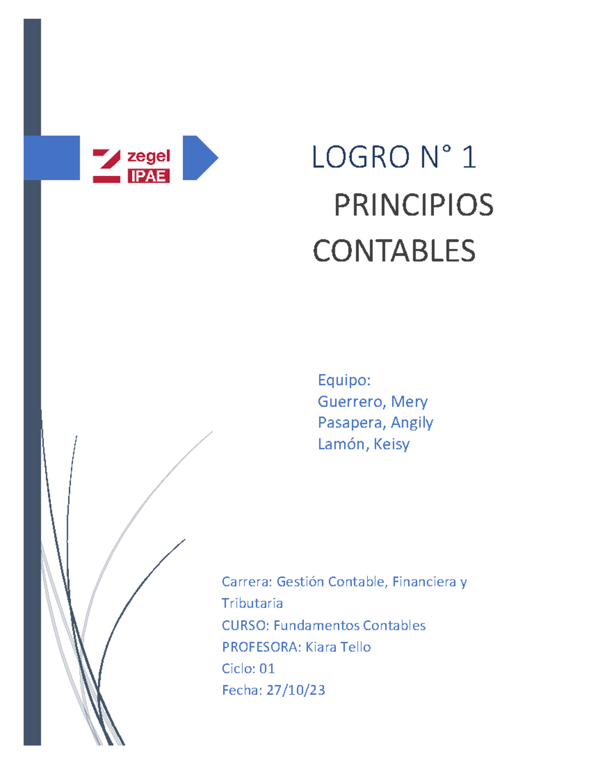 Actividad Principios Contables - Fundamentos Contables - LOGRO N° 1 ...