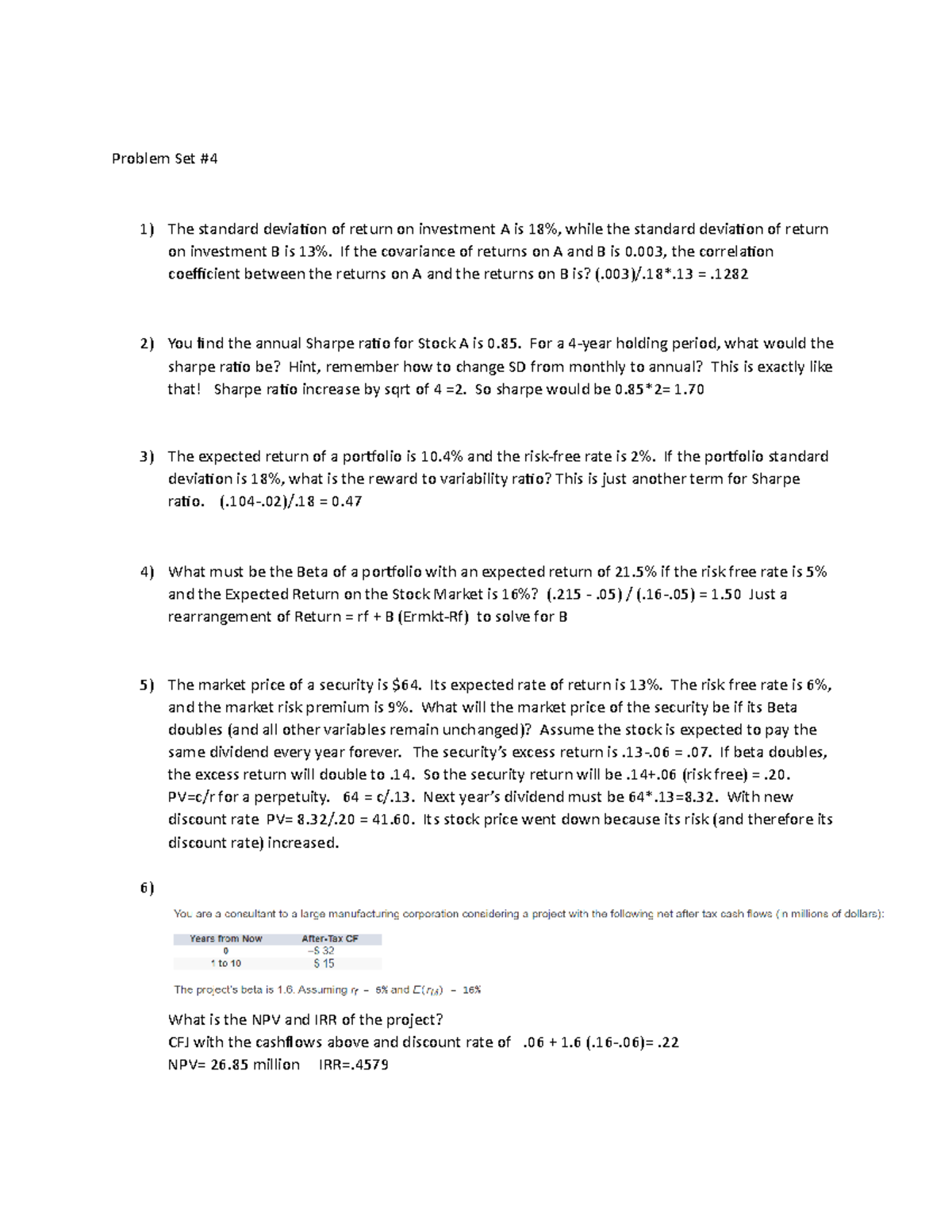 445problemset 4solution - Problem Set # The standard deviation of ...