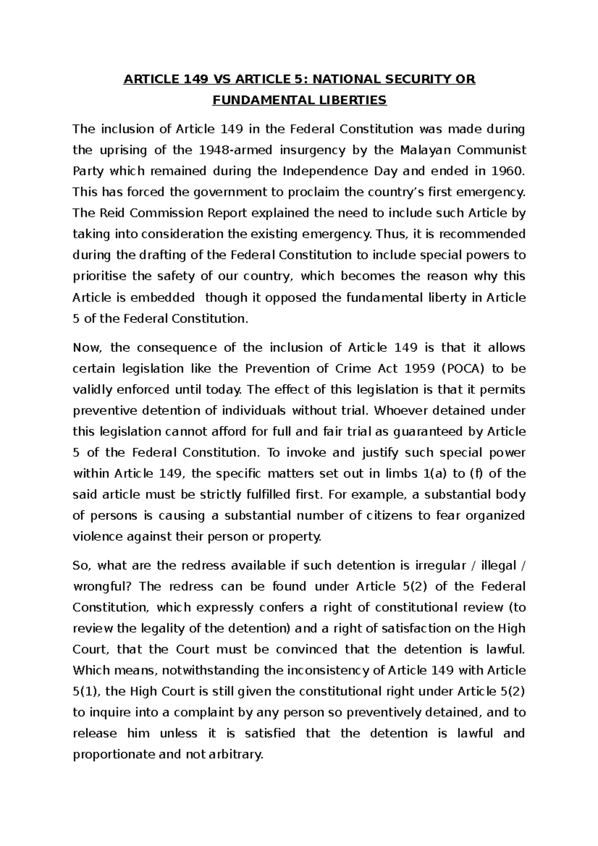 article-149-vs-article-5-of-the-federal-constitution-article-149-vs