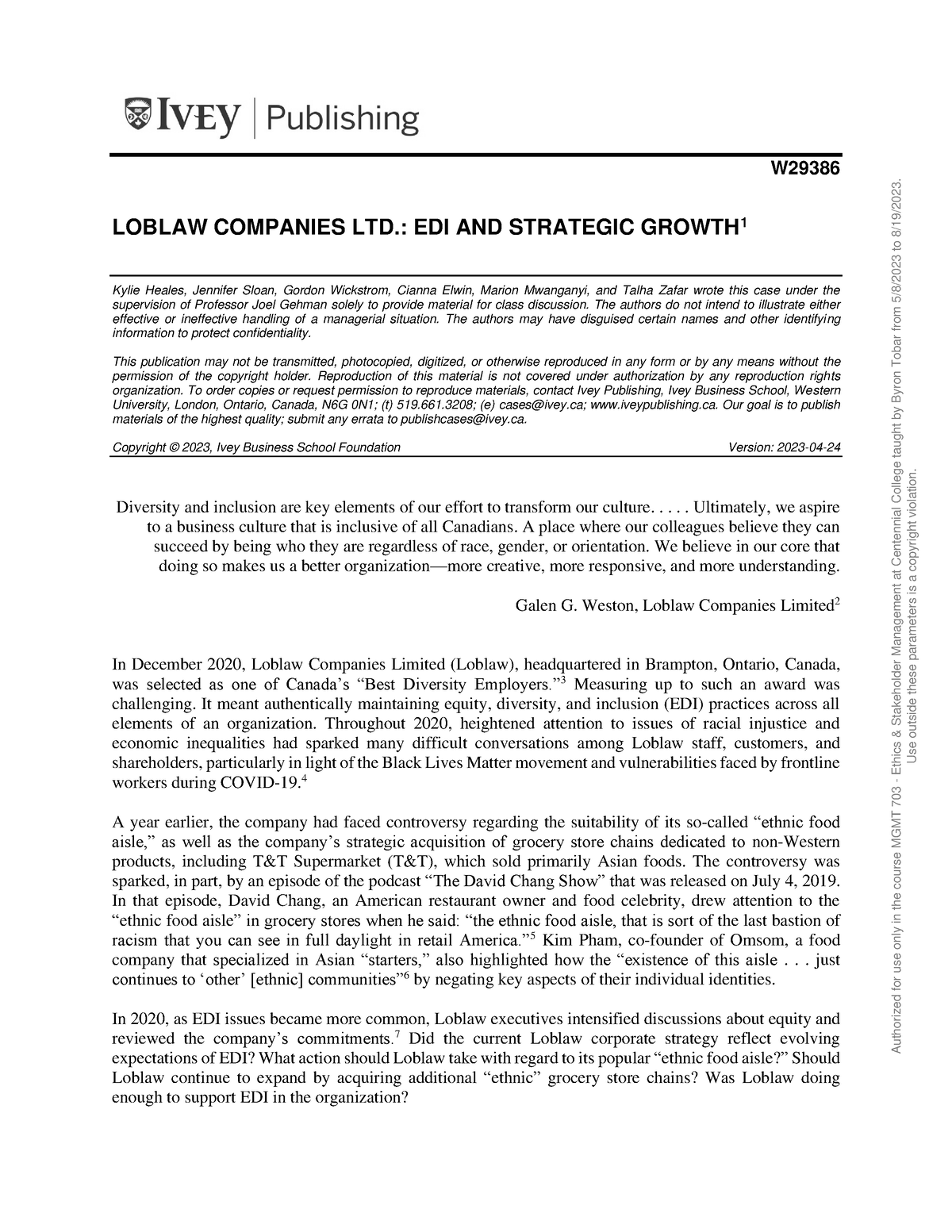 Corporate Governance  Loblaw Companies Ltd.