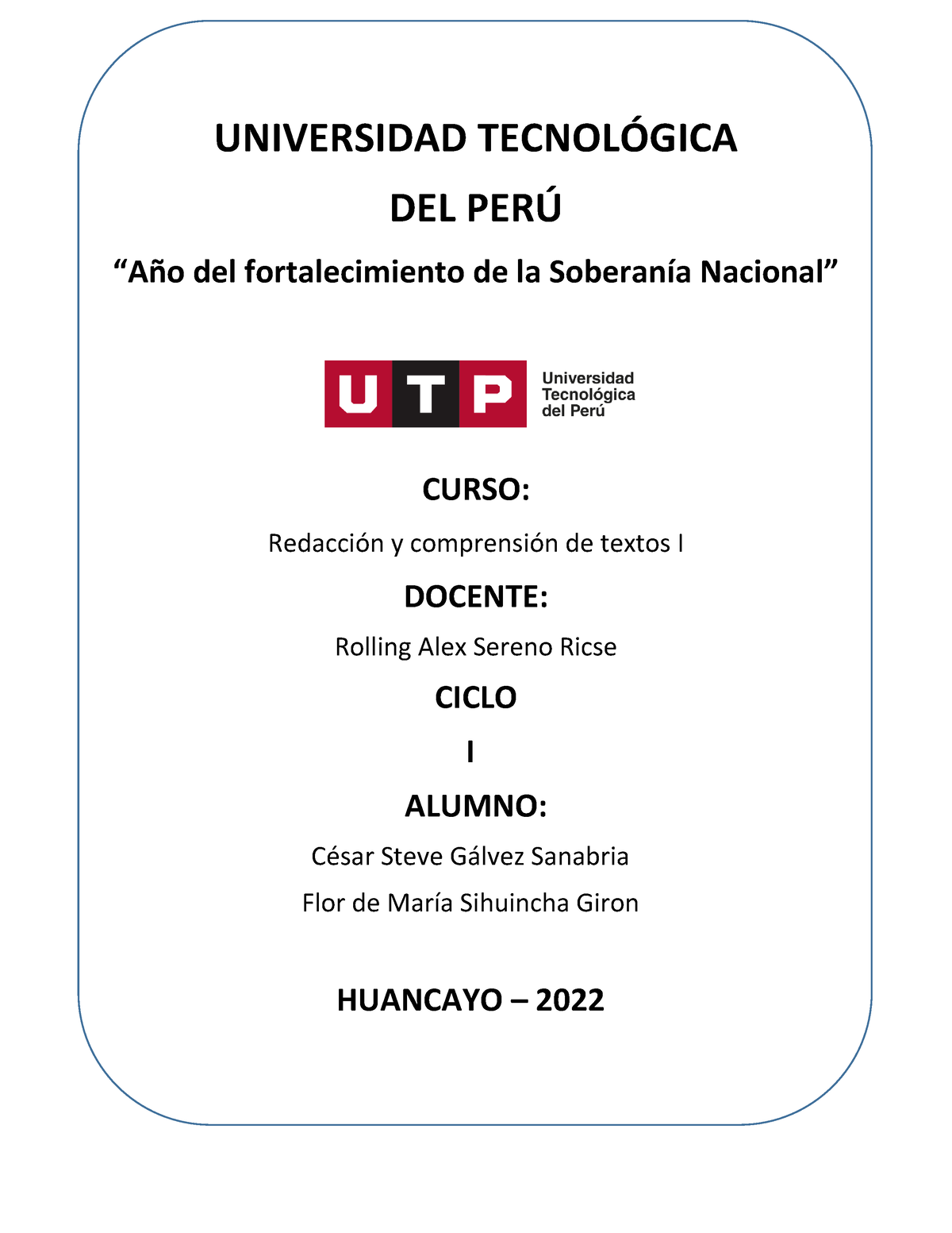 Examen Final Redaccion Sem 18 - Comprension Y Redaccion De Textos I ...