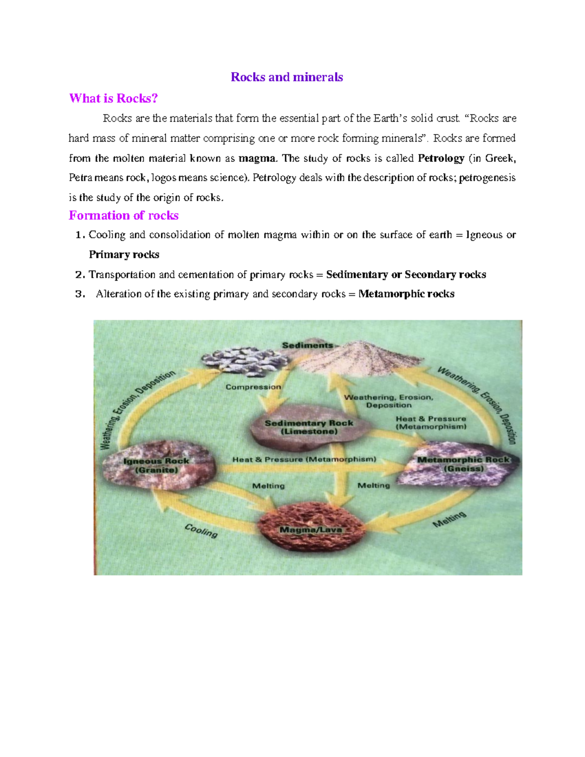 Rocks And Minerals - Rocks And Minerals What Is Rocks? Rocks Are The ...