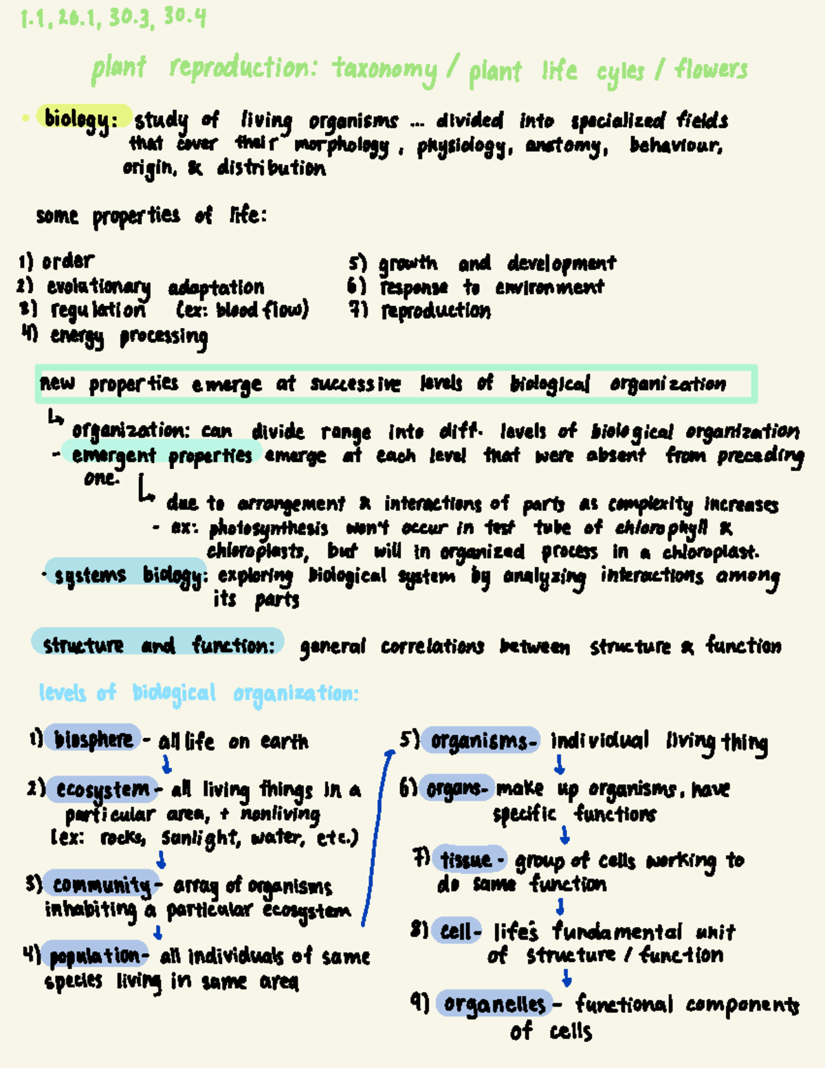 Bio 1050 Plant Module Lecture Notes - Biol1050 - U Of G - Studocu