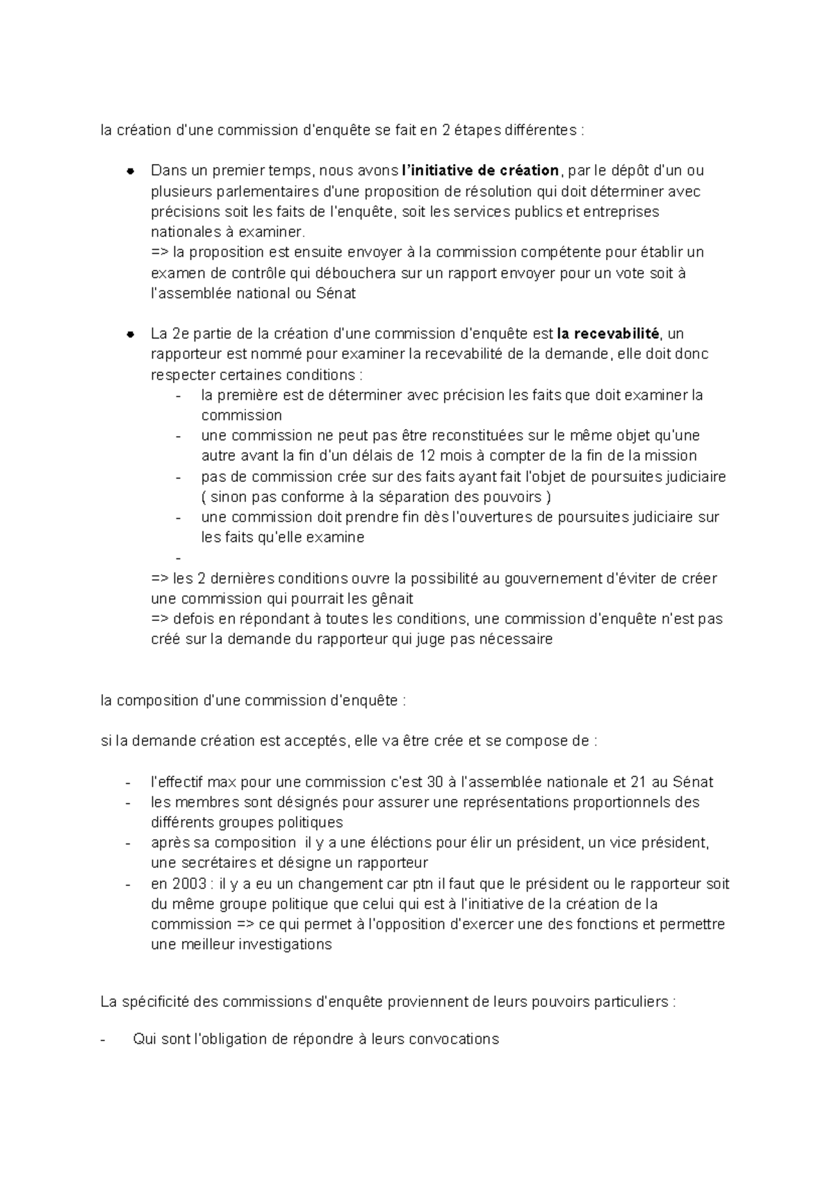 les commissions d'enquête - la création d’une commission d’enquête se ...