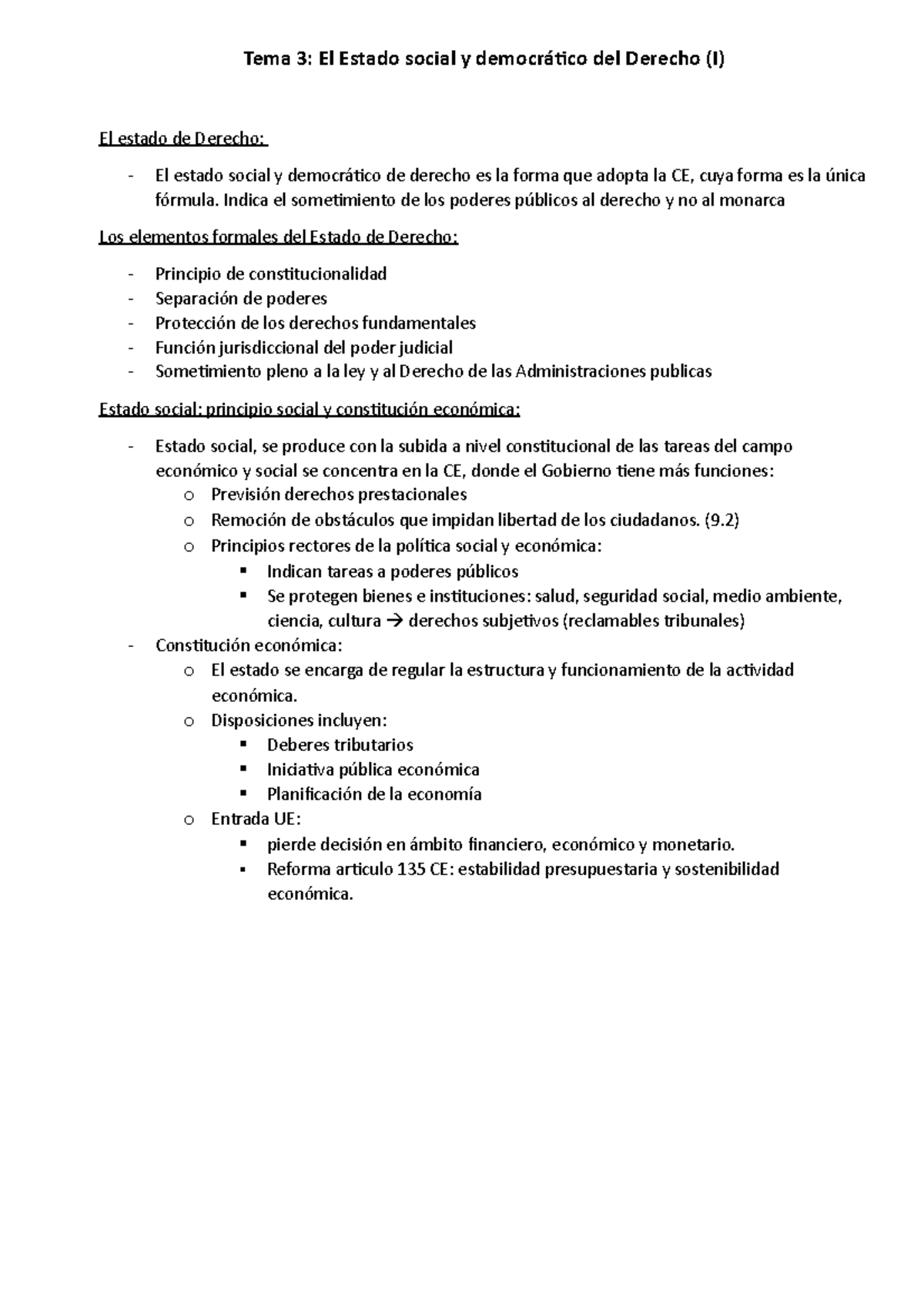 Tema 3: El Estado social y democratico de Derecho en la CE - Tema 3: El ...