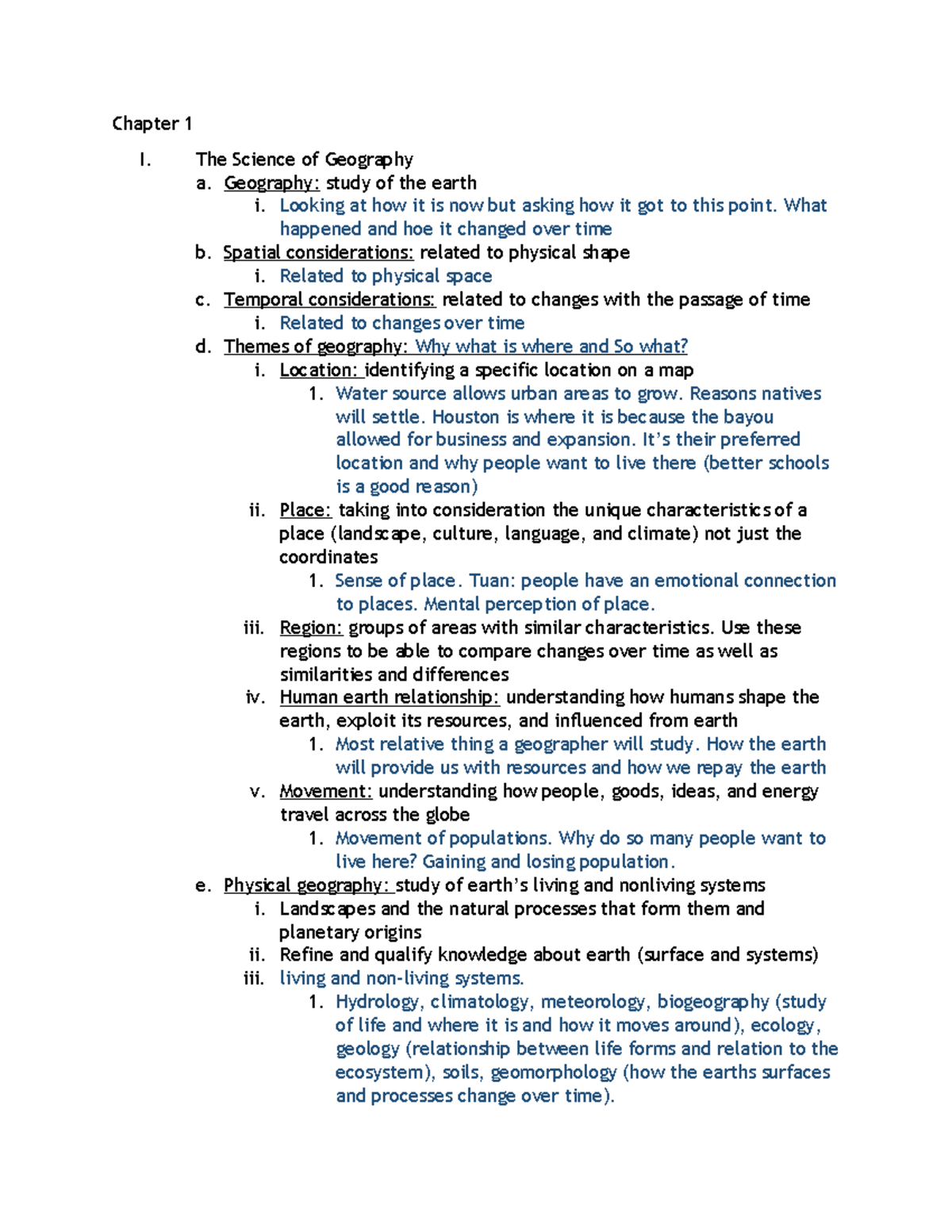 Geo Test 1 - Test 1 lecture and reading notes with notes from SI ...