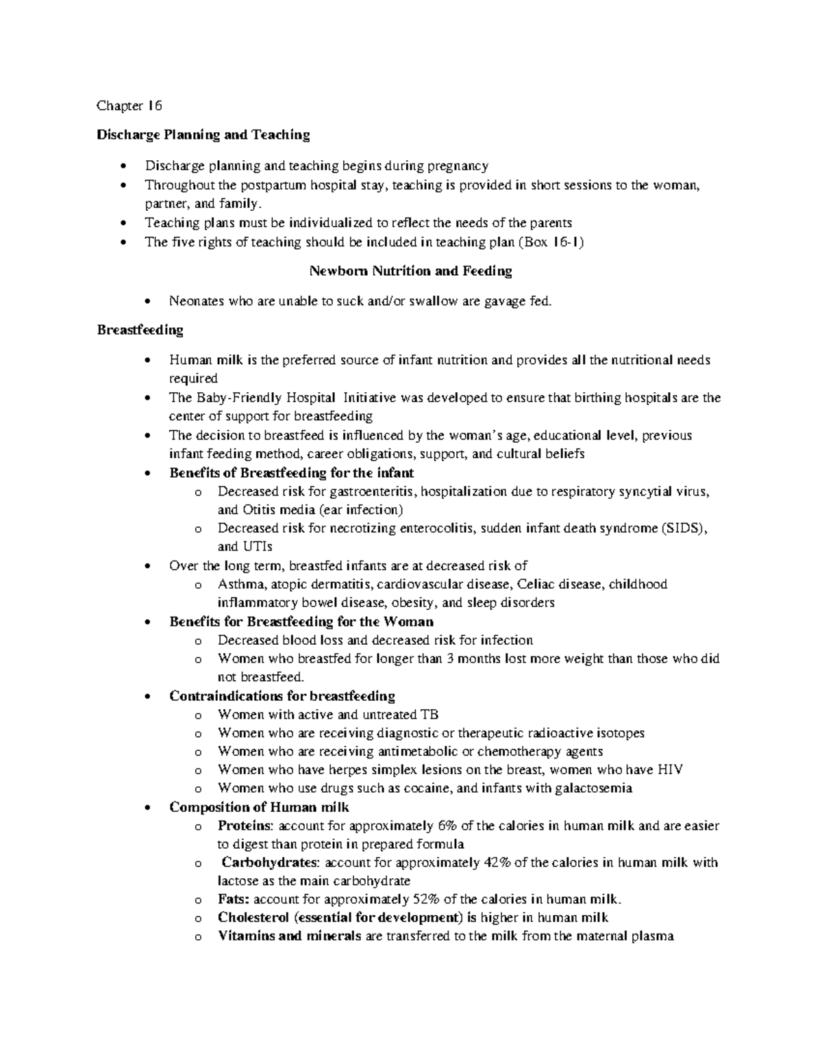 Ch 16 Discharge Planning And Teaching Maternal/Newborn - Rnsg12 - Studocu