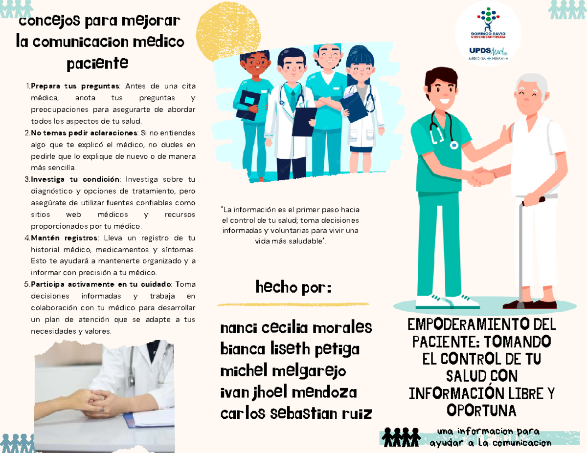 Comunicacion medico paciente - una informacion para ayudar a la ...
