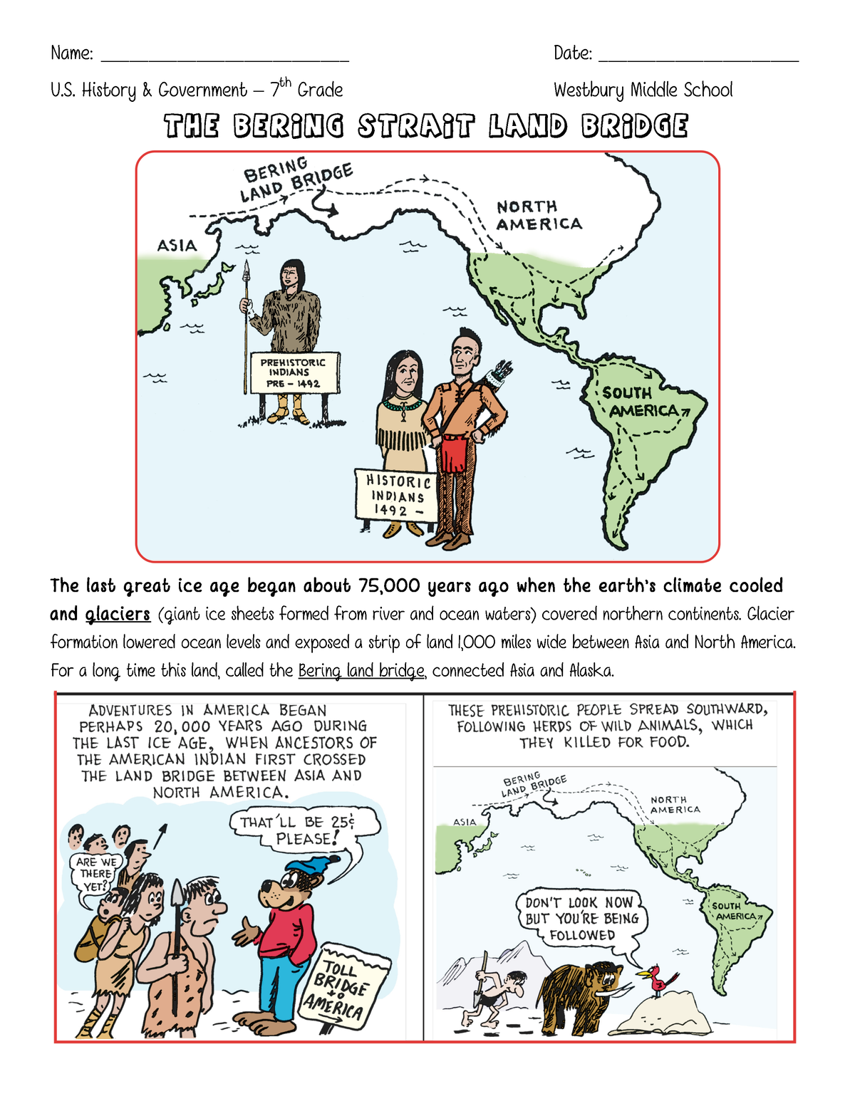 Bering Strait Land Bridge Day 1 Name Date   Thumb 1200 1553 