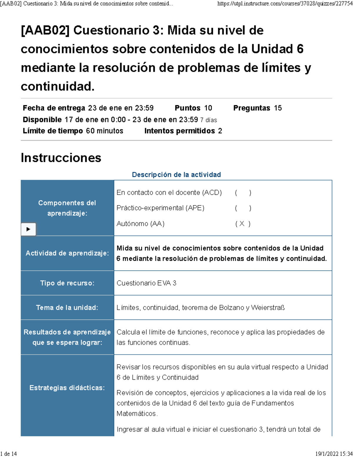 [AAB02] Cuestionario 3 Mida su nivel de conocimientos sobre contenidos ...