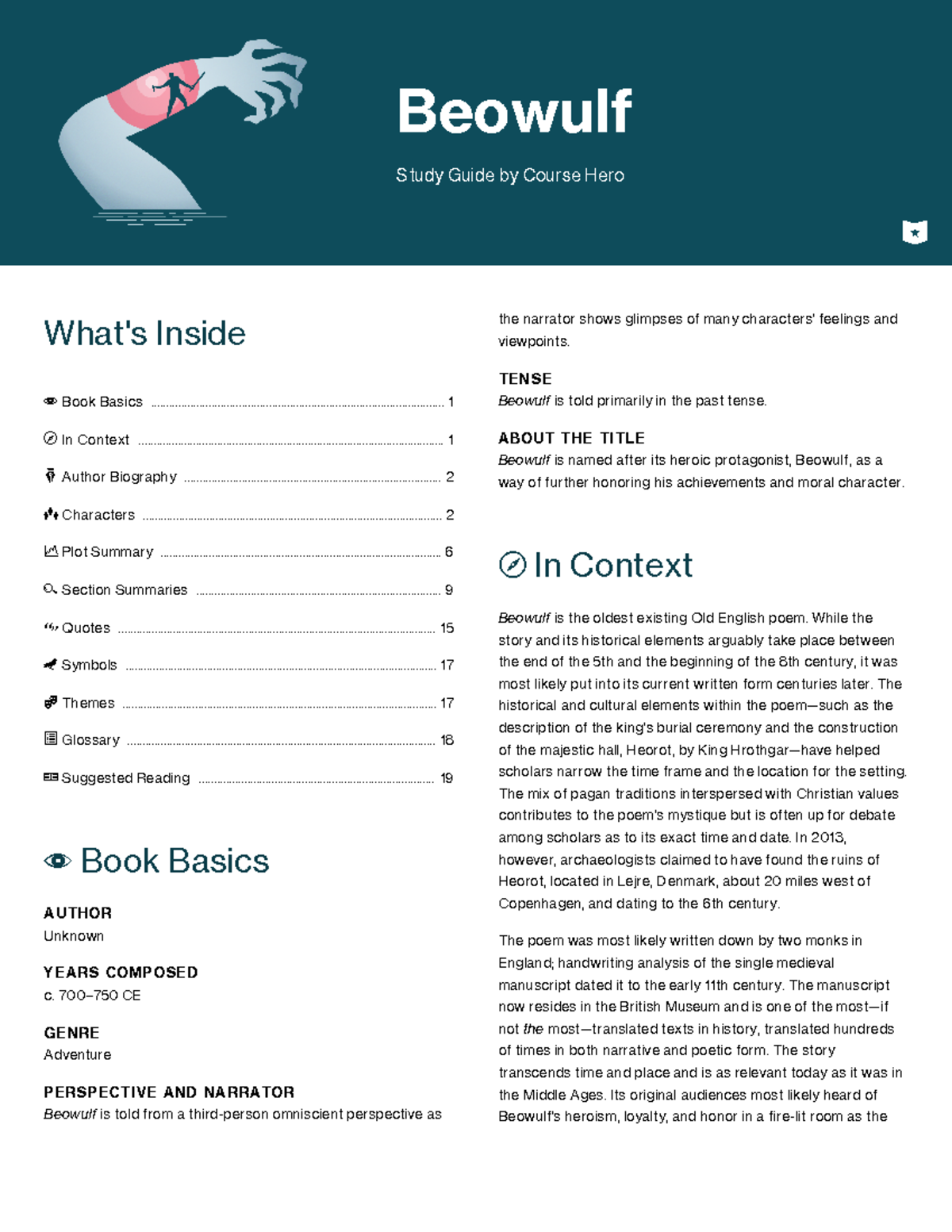 Beowulf Study Guide - Beowulf Study Guide By Course Hero What's Inside ...