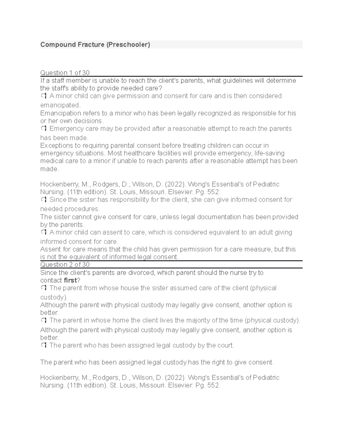Compound Fracture case study Compound Fracture (Preschooler
