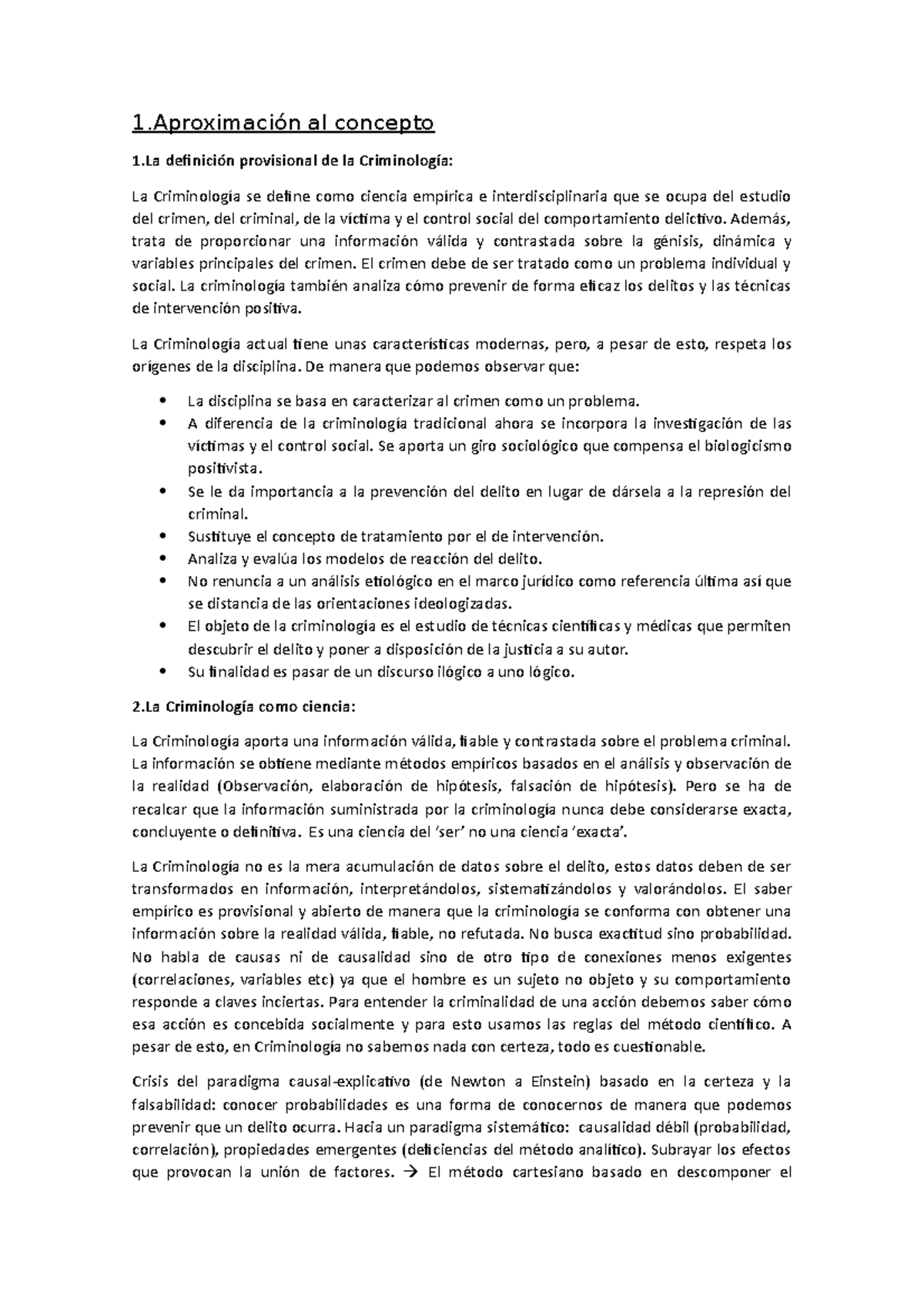 Crimi Primer Cuatri Apuntes 1ón al concepto 1 definición provisional