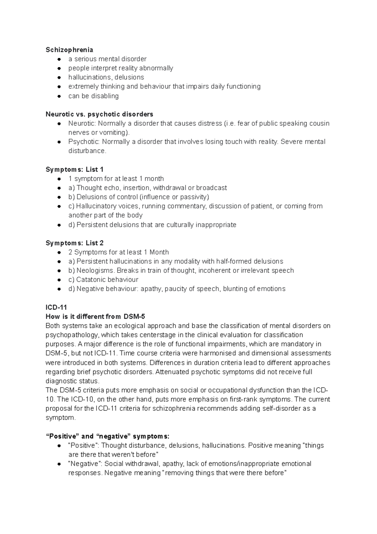 Schizophrenia - my aqa psychology revision notes - Schizophrenia a ...