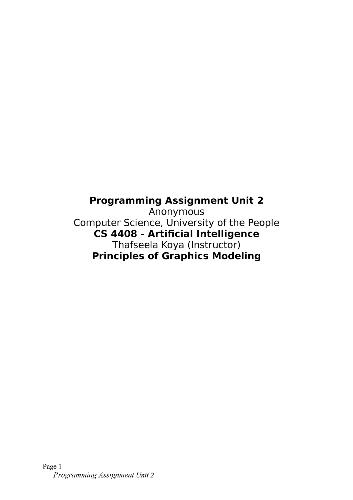 programming assignment unit 2