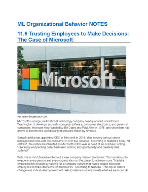 Chapter 15 Application Assignment - Organizational Behavior - Chapter ...
