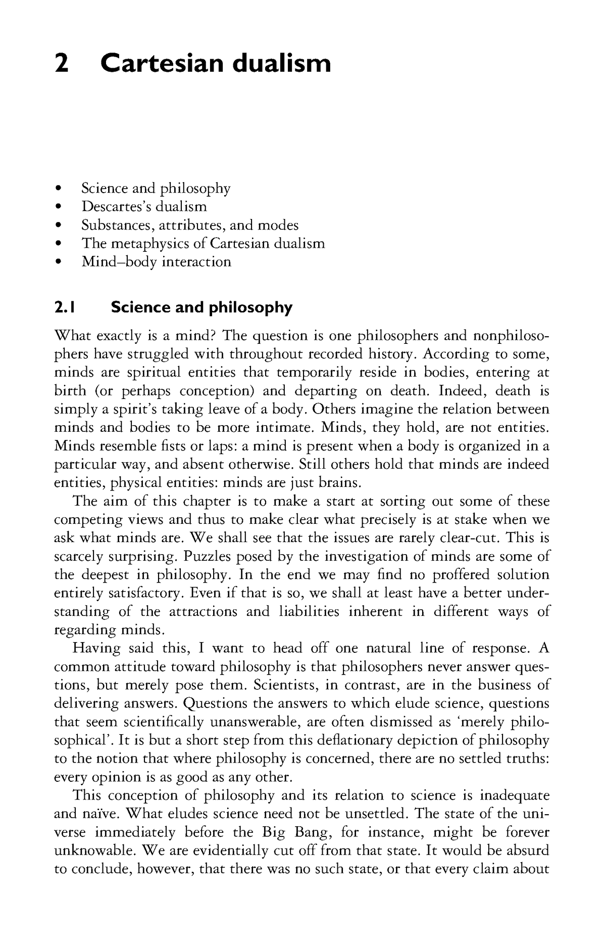 Descartes' dualism (Ref. John Heil) - Science and philosophy Descartes ...