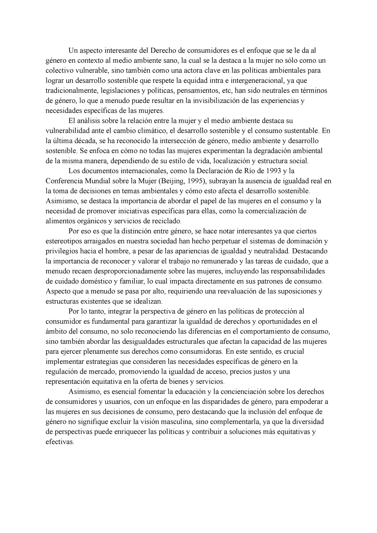 Trabajo Para Entregar Un Aspecto Interesante Del Derecho De Consumidores Es El Enfoque Que Se 5567