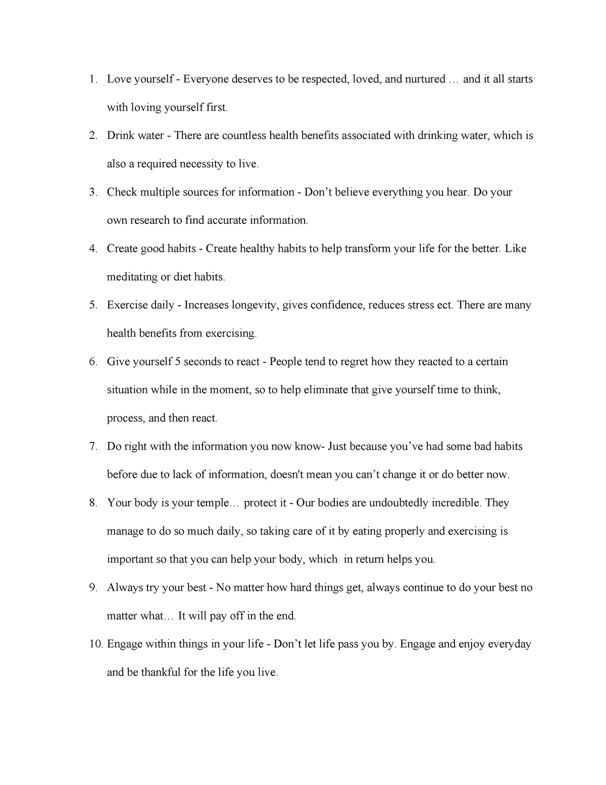 Untitled document - Things to consider when wanting a better life ...