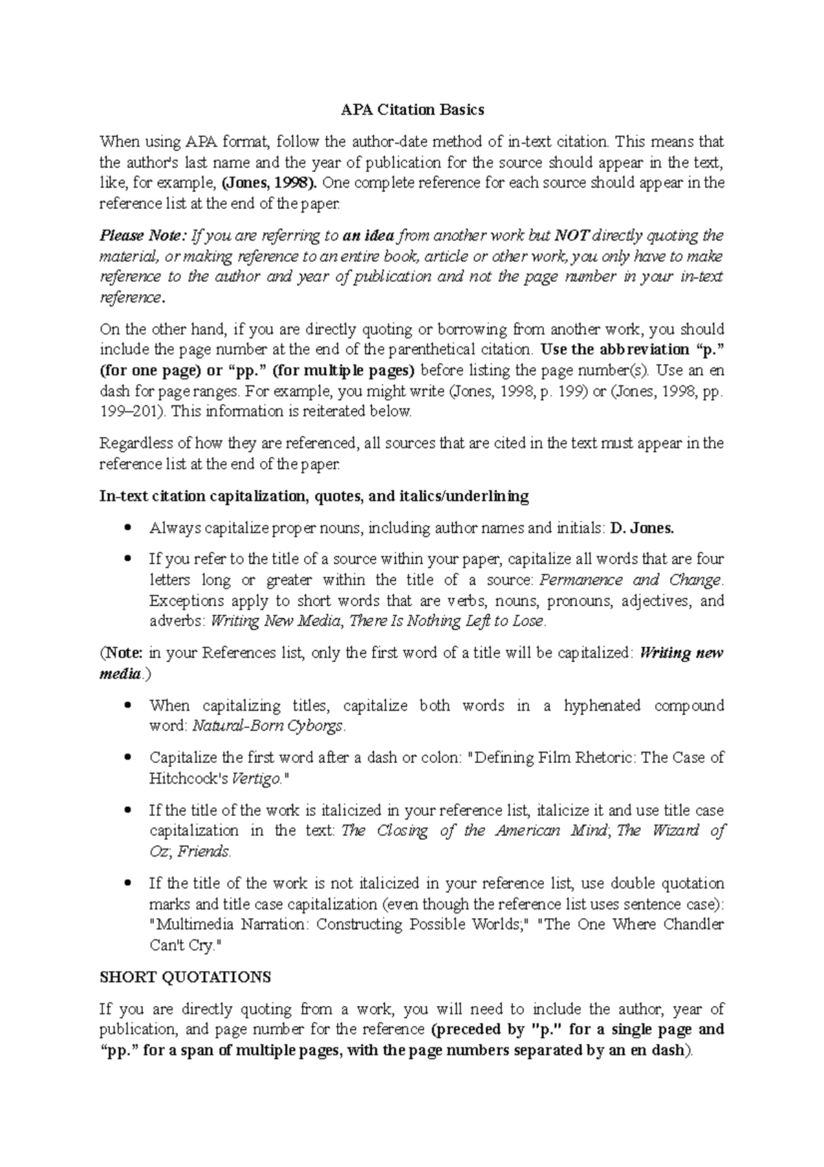 APA (Auto Recovered) LEADERSHIP AND MANAGEMENT APA Citation Basics When using APA format