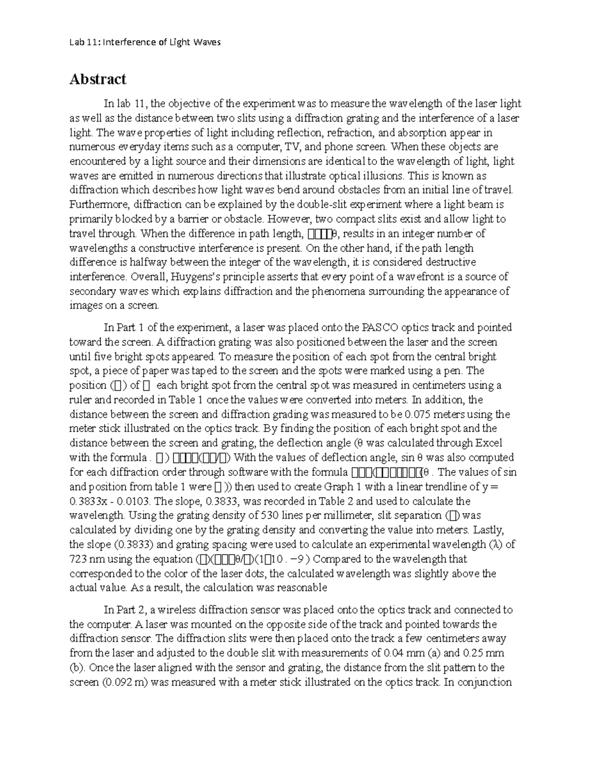 Phys 2 1 Lab 11 Interference of Light Waves Abstract In lab 11